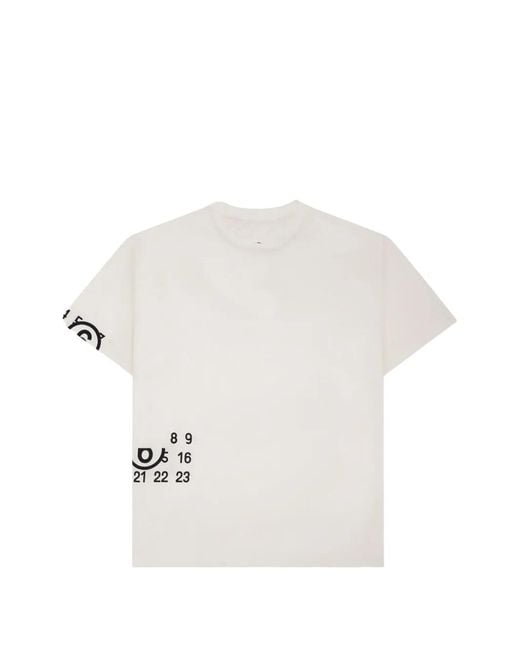 MM6 by Maison Margiela White Mm6 Spiga Logo-Print T-Shirt
