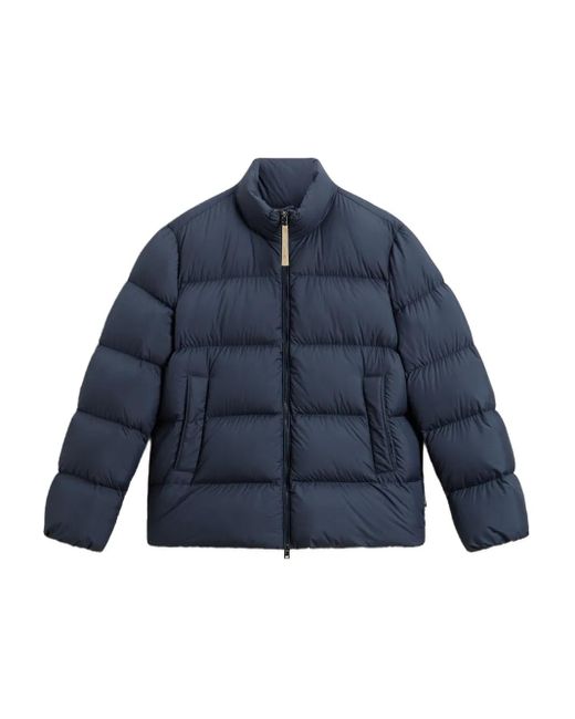 Doudoune Zippée À Col Montant Woolrich pour homme en coloris Blue