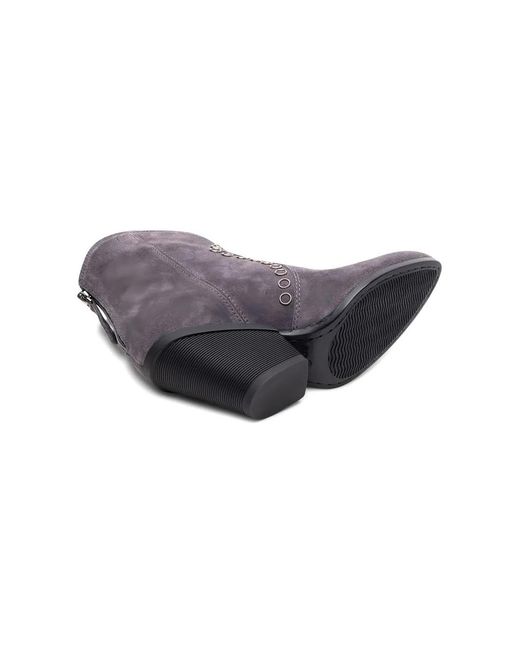 Hogan Gray Eyelet-Embellished Suede Boots