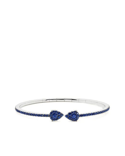 Jewels Aficionado White 18K Sapphire Cuff Bracelet