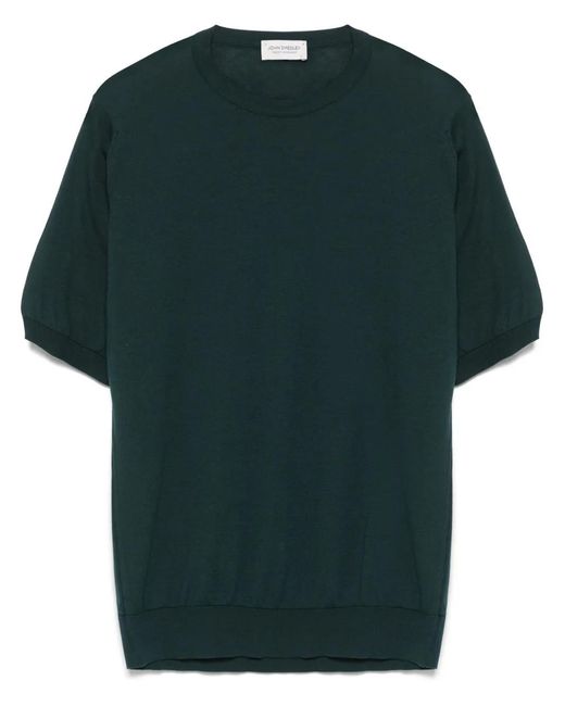 John Smedley Green Kempton Fine-Knit T-Shirt for men