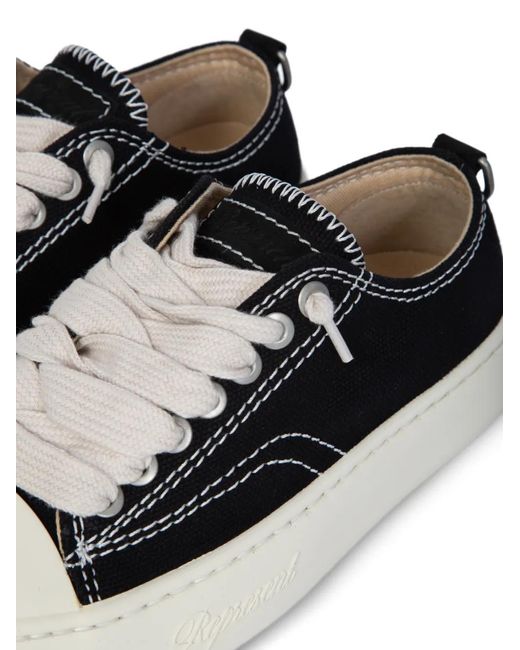 Represent White Contrast-Stitching Sneakers