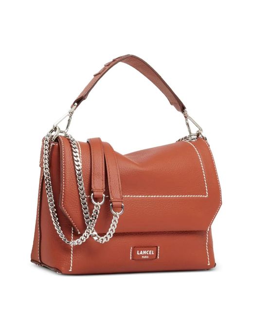 Lancel Red Sac À Main Ninon Soft Médium
