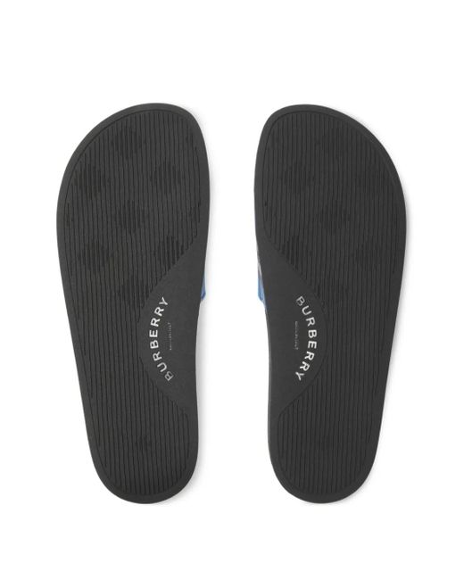 メンズ Burberry チェック サンダル Blue