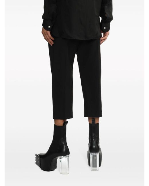 Rick Owens Blue Cropped-leg Wool Trousers for men