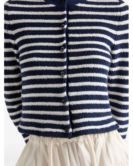 Prada Blue Cardigan aus Bouclé