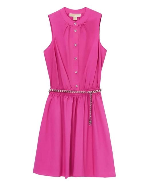 MICHAEL Michael Kors Pink Cotton Belted Dress