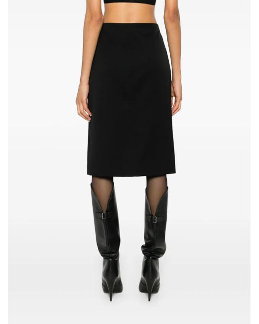 Givenchy 4G Wollen Rok Met Vloeibaar Detail in het Black