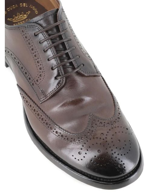 Officine Creative Brown Perforated Leather Shoes for men