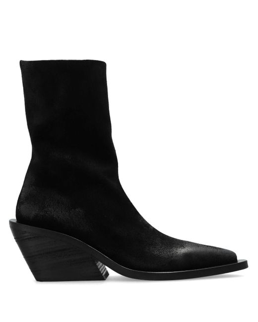 Marsèll Black Gessetto 90mm Point-toe Leather Ankle Boots