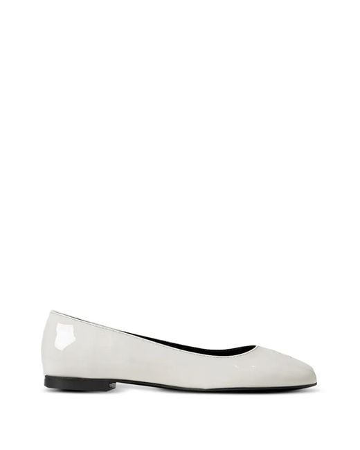 AMI White Chalk Heart's Friend Leather Ballet Flats