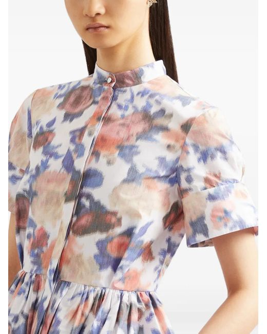 Erdem フローラル ショートスリーブ ドレス White