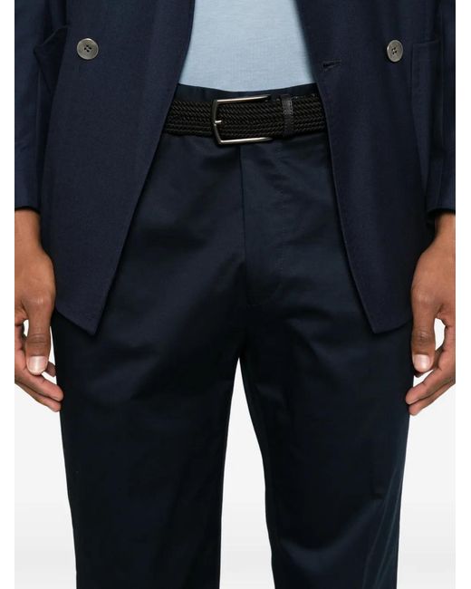 Germano 1952 Blue Pantalon En Coton À Coupe Droite for men