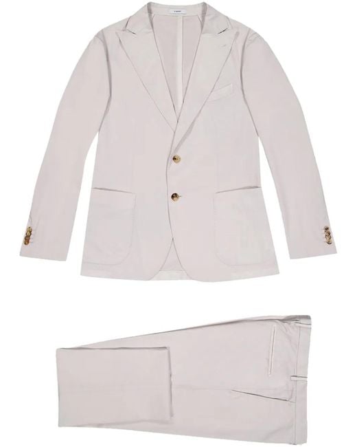 Boglioli White Single-Breasted Suit for men