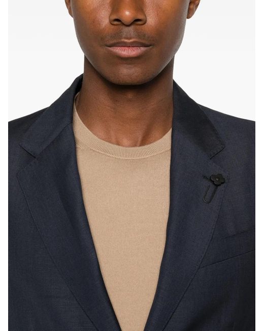 Lardini Blue Flower-Pin Single-Breasted Suit for men