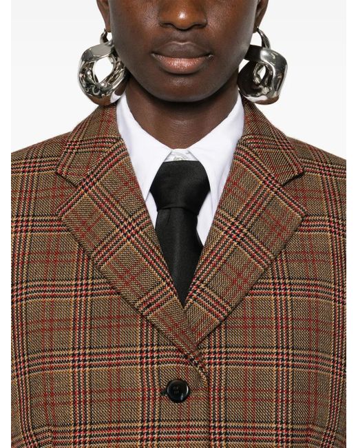 Prada チェック ジャケット Brown