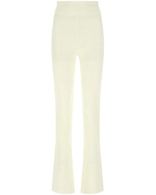 ANDREADAMO White High-Waisted Flared Trousers