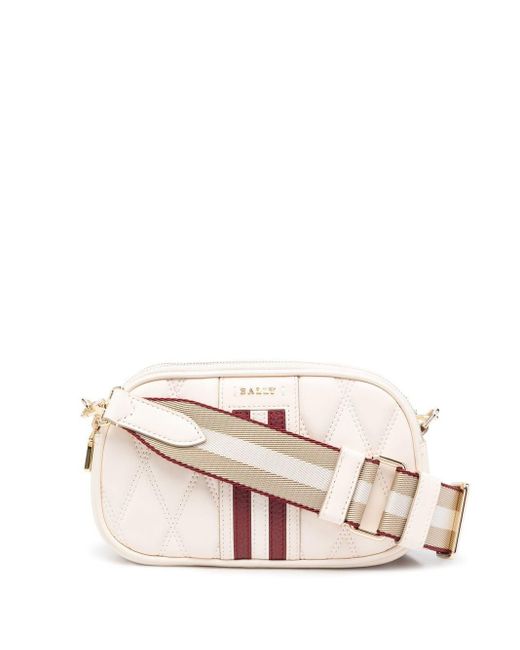 Bally Leather Quilted Crossbody Bag in Natural Lyst