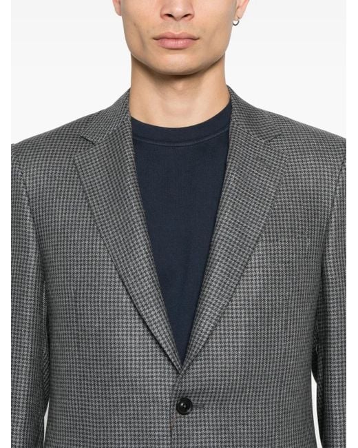 Canali Gray Houndstooth-Pattern Blazer for men