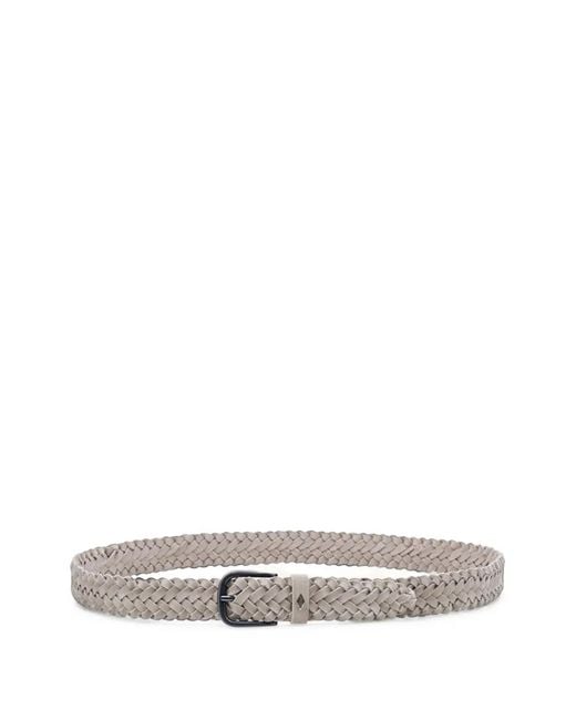 Lottusse White Breda Braided Suede Belt for men