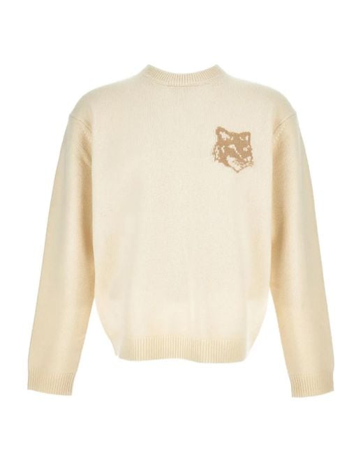 メンズ Maison Kitsuné フォックスヘッド セーター White