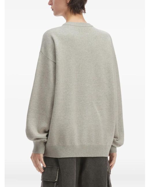 Izzue Gray Logo-Print Sweater for men