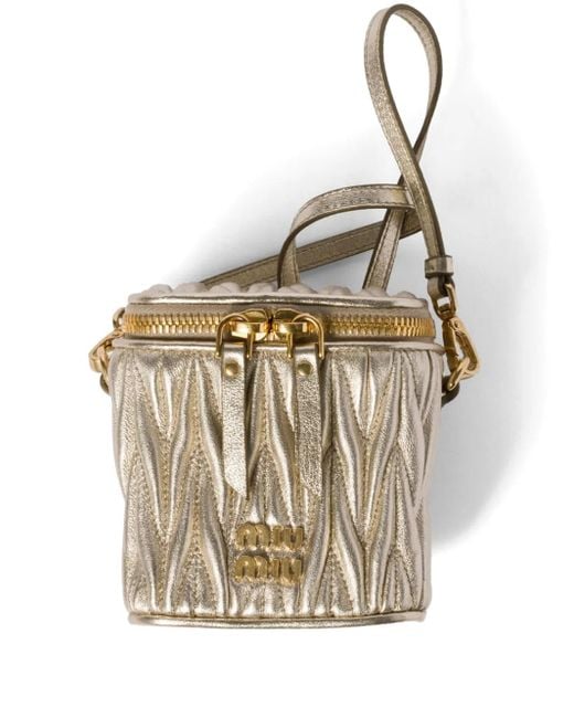 Miu Miu Natural Matelassé Leather Mini Bag