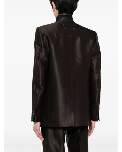 Maison Margiela Black Striped Single-Breasted Blazer for men