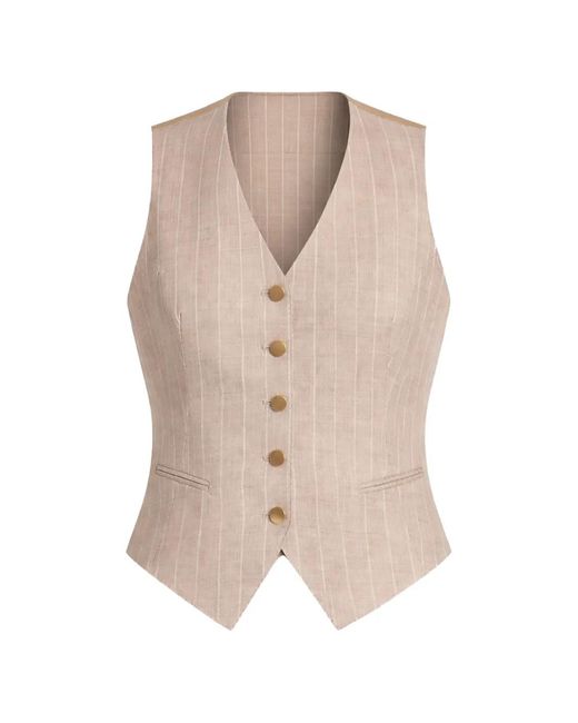 Tagliatore Natural Pinstripe-Pattern Waistcoat
