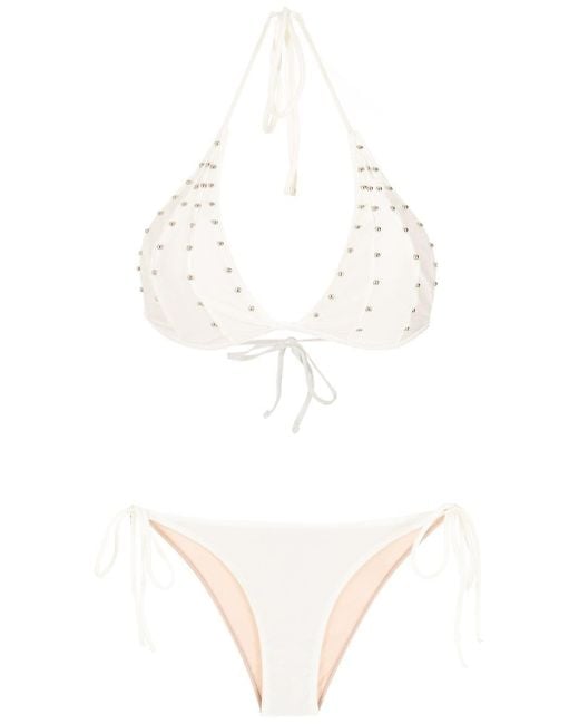 Bikini con borchie di Adriana Degreas in White