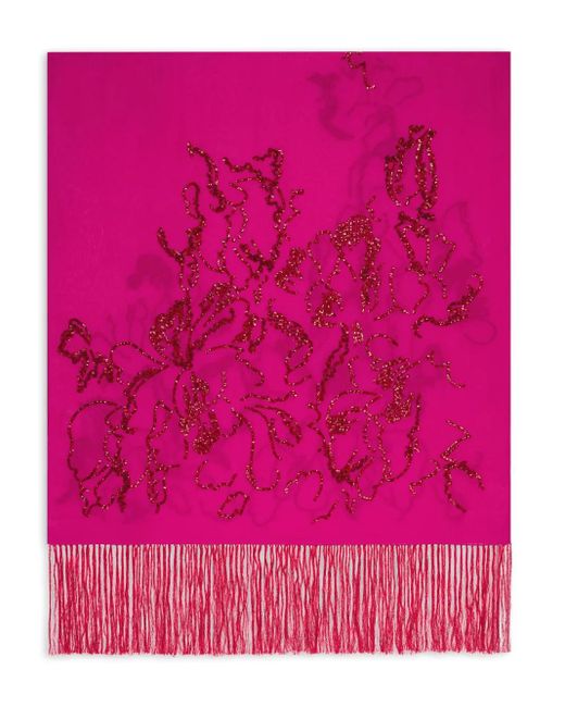 Dries Van Noten エンブロイダリー スカーフ Pink