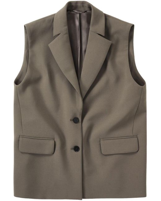Closed Brown Notched-lapels Single-breasted Waistcoat