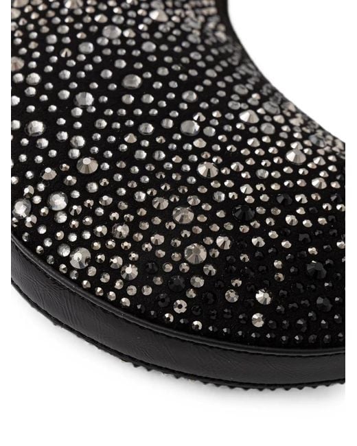 Guess Black Crystal-Embellished Crescent-Shape Shoulder Bag