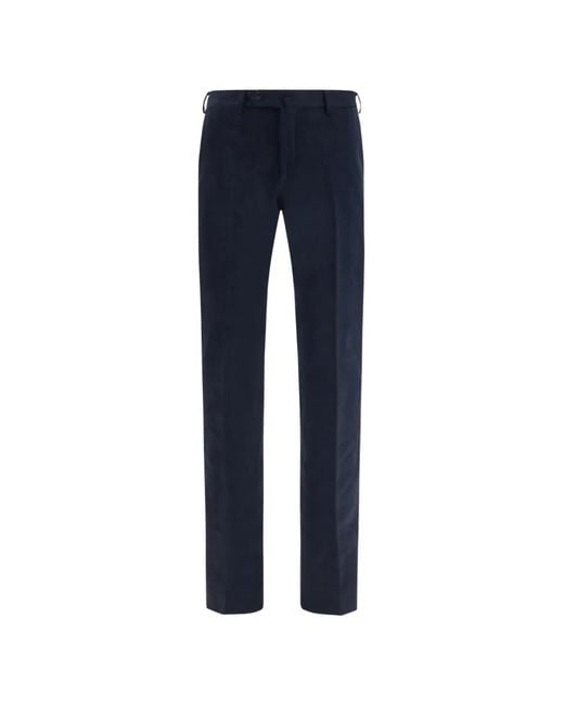Germano 1952 Blue Corduroy-Texture Tailored Trousers for men