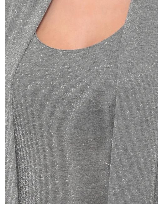 Emme Gray Lurex-Detail Cardigan Two-Piece Set