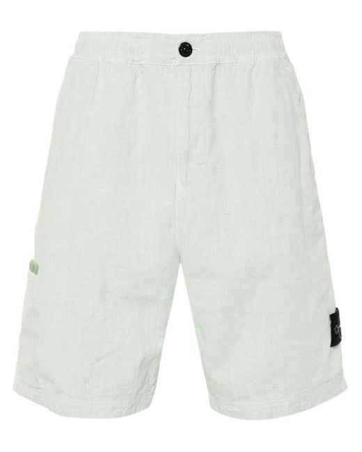 Bermudas con motivo Compass Stone Island de hombre de color White