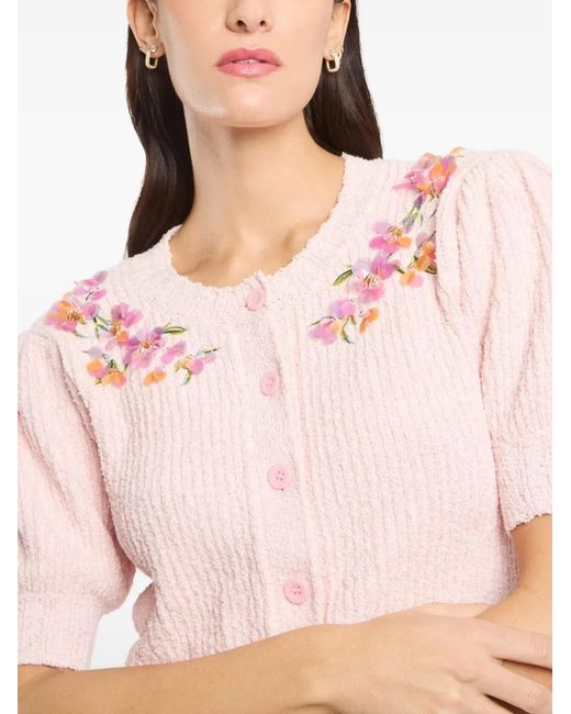 Cinq À Sept Pink Cardigan Millicent À Coupe Crop