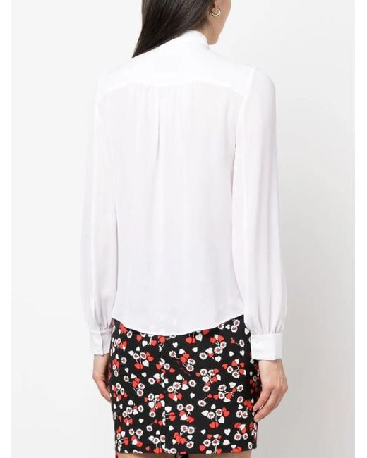 Moschino ボウタイ シルクブラウス White