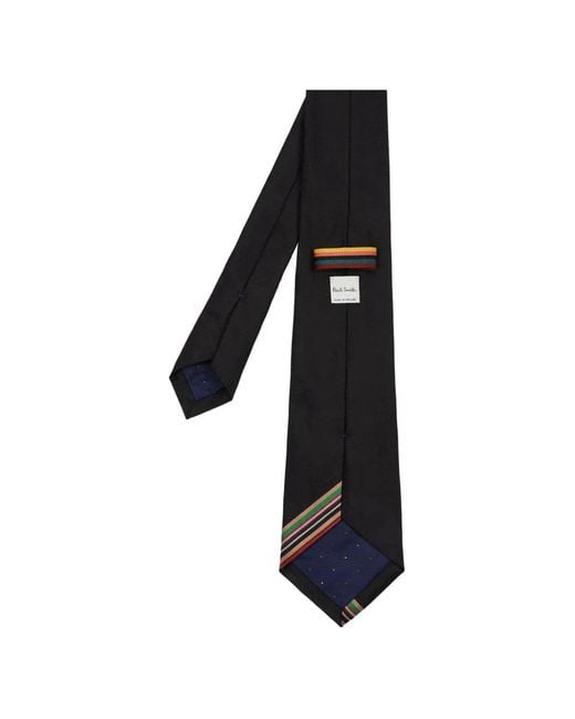 Paul Smith Black Signature Stripe Panel Tie for men