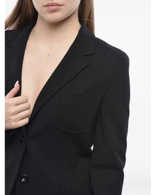 Max Mara Black Backless Single-Breasted Blazer