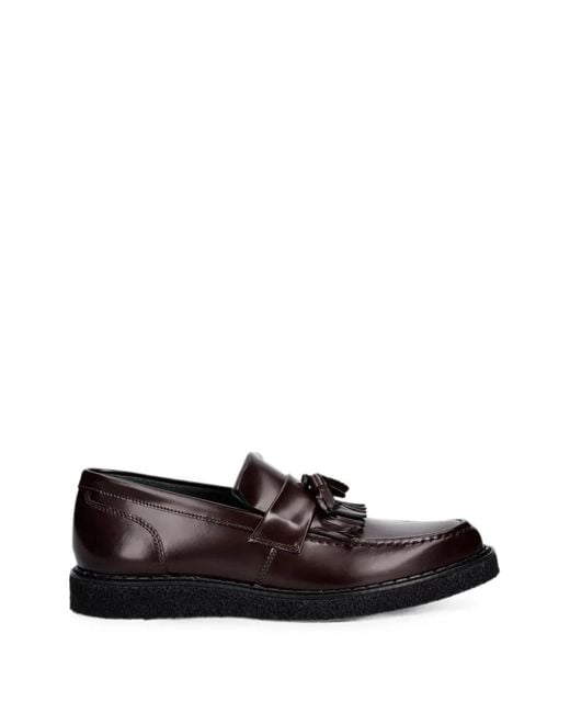 Fred Perry White Tassel-Detail Leather Loafers for men