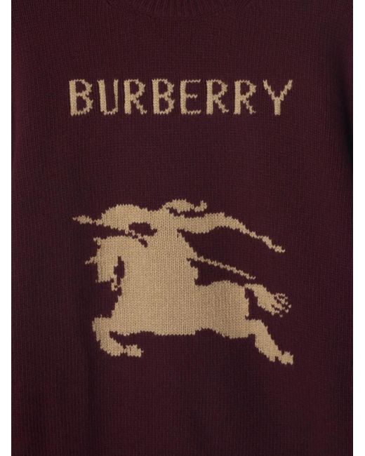 Burberry Purple Equestrian Knight-Motif Sweater for men