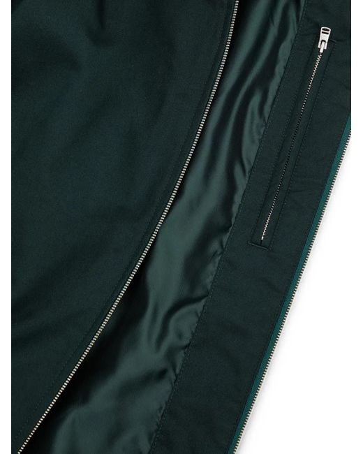 Fred Perry Green Logo-Embroidered Harrington Jacket for men