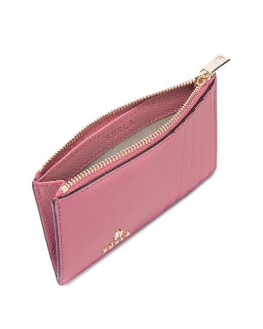Furla Pink Camelia M Zip-Top Card Holder
