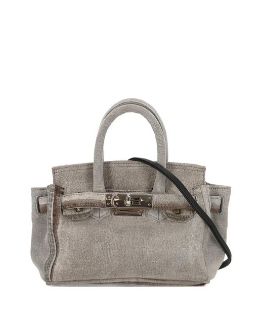 ANOTHER CHANCE Gray Twist-Lock Tote Bag