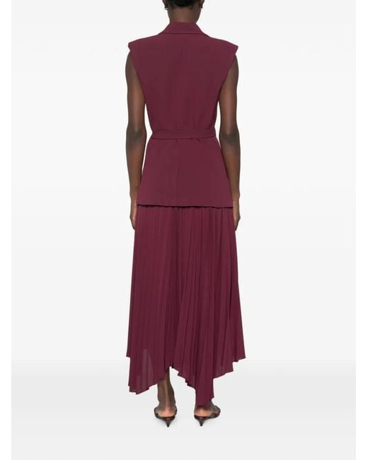 Jonathan Simkhai Purple Pleated Asymmetric-Hem Dress