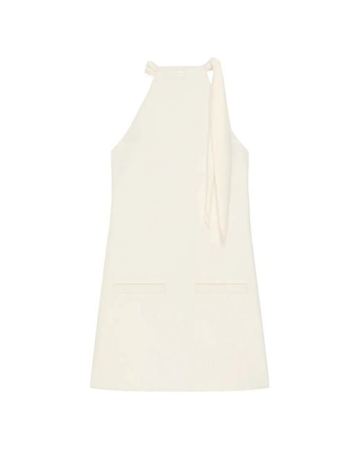 Courreges White Neck-Detail Mini Dress