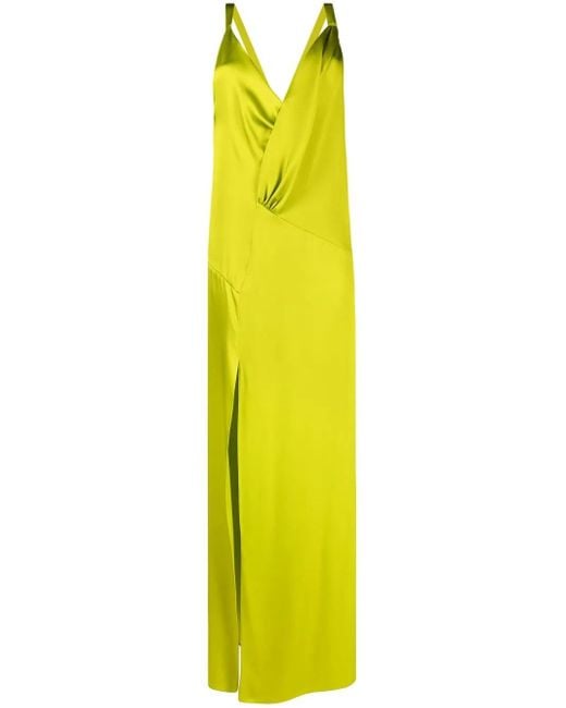 Fendi Zijden Maxi-Jurk in het Yellow