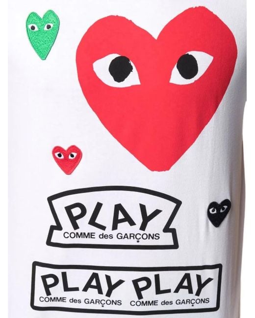 COMME DES GARÇONS PLAY T-Shirt mit Herz-Print in White für Herren