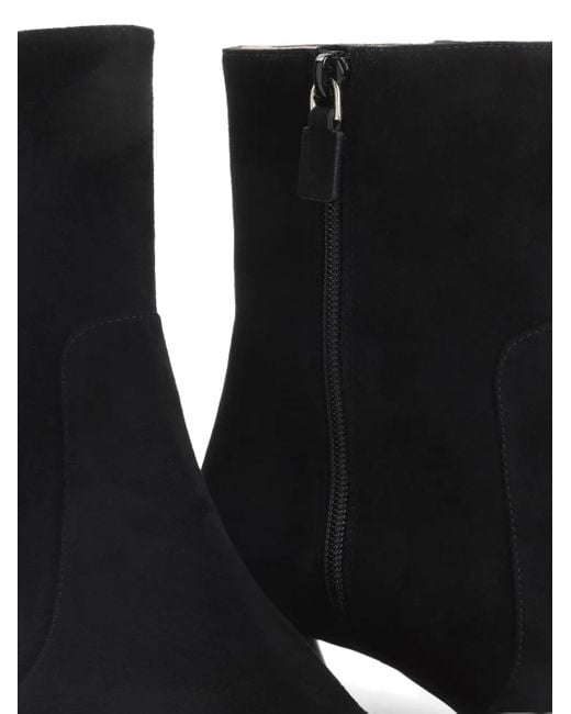 Botas con cremallera y tacón de 50 mm Stuart Weitzman de color Black